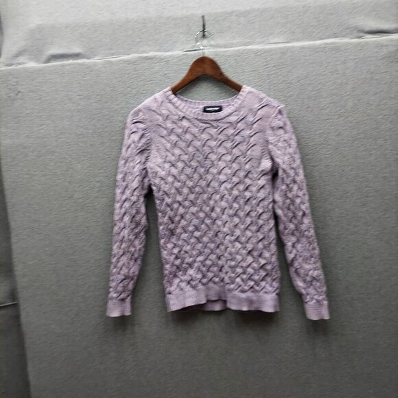 Lands End Womens Drifter Cable Knit Sweater XS Light Purple 100% Cotton Long Sle - Picture 1 of 5